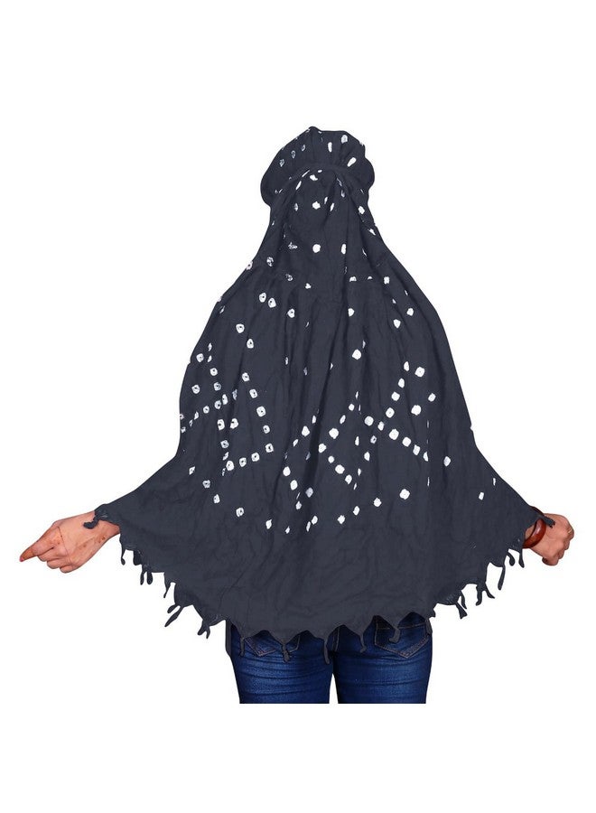eloska world eloska world Pure Cotton Bandhani Printed Scarf for Women & Girls | Scarf with Head Cover | Scarves |Bandana| Hijab | Dupatta | Protection from Sunlight, Dust Usable for Scooty Bike. - Image 4