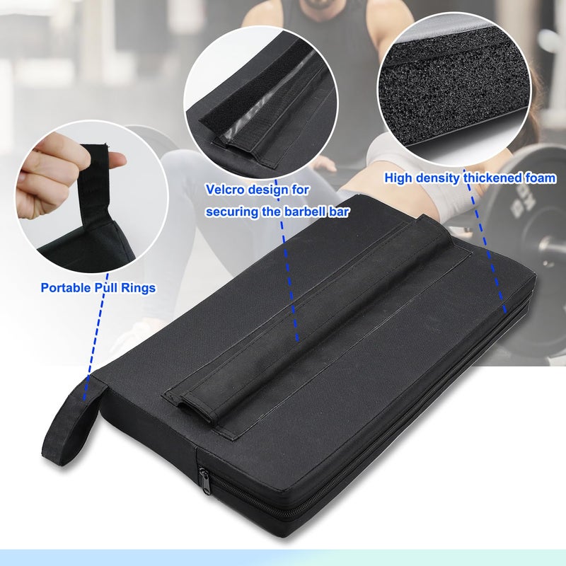 Lights Mountain Square Hip Thrust Pad for Smith Machine, Extra Thick Firm Barbell Pad for Glute Bridges, Non-Slip Hook & Loop, Heavy Duty Support for Squats & Hip Thrusts, Home Gym Equipment (Black) - Image 3