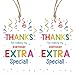 Anwyll Thank You Tags for Birthday Party Favor 50Pcs Confetti Birthday Thank You Gift Tag with String Thanks You for Coming and Making My Birthdays Extra Special Tags Happy Birthdays Tag for Treat Bag - Image 1