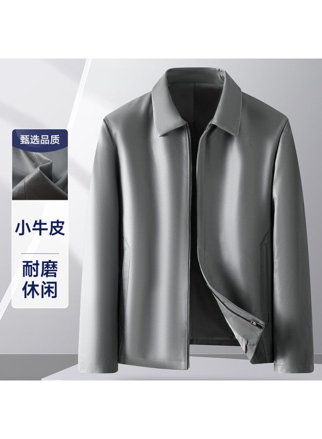 Fapai Spring And Autumn Durable Casual Lapel Men's Genuine Leather Jacket Simple Coat Men's Business Jacket - Image 2