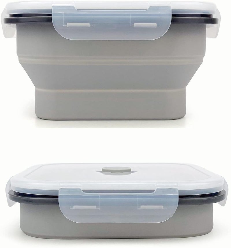 CARTINTS Collapsible Camping Bowl, Silicone Food Container with Lid, Space-Saving Camping Utensils for Kitchen and Outdoor, Microwave Safe 900ml - Image 1