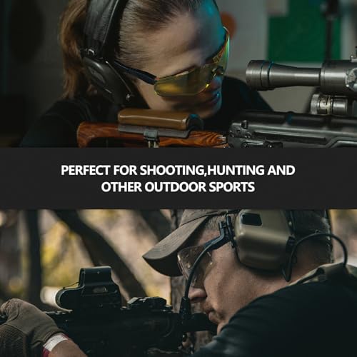 xaegistac Shooting Glasses Anti-fog Shooting Range Eye Protection, Adjustable Safety Glasses with Zipper Hard Case (khaki frame clear lens) - Image 5