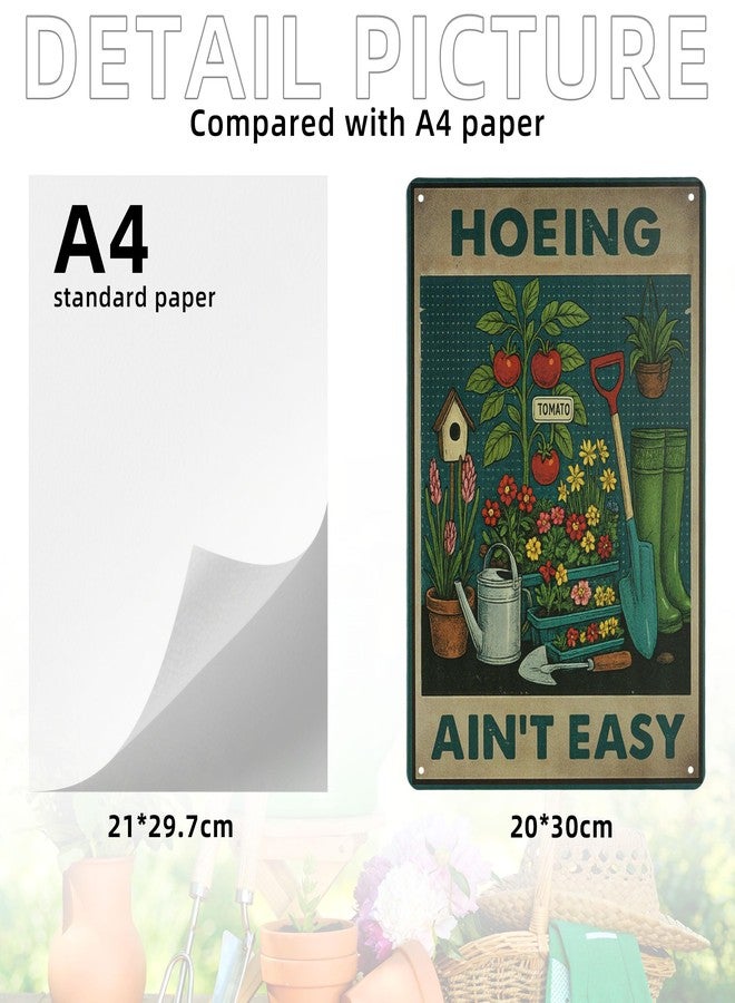 lucdnc HOEING AIN'T EASY Sign Decorative Signs Funny Humorous Metal Yard Signs Women's Garden Gift for Outdoor Patio Porch Decor or Indoor Wall Decor (Color06) - Image 3