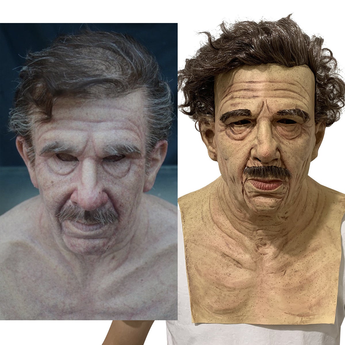 Generic Man Mask Generic Halloween Humanoid Mask Old Man Head Set Old Man Mask Spot Wig ...