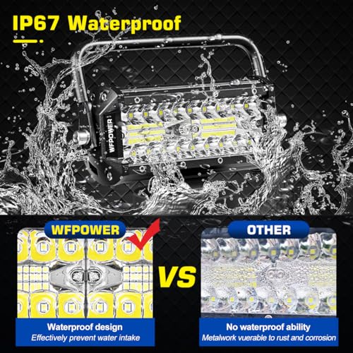 WFPOWER Magnetic LED Work Light Bar, 48W LED Combo Beam Light Pod with Magnetic Base Mount, Portable LED Light Flood and Spot for Camping Car SUV Boat Bar Truck Driving Lamp Fog Lights - Image 4