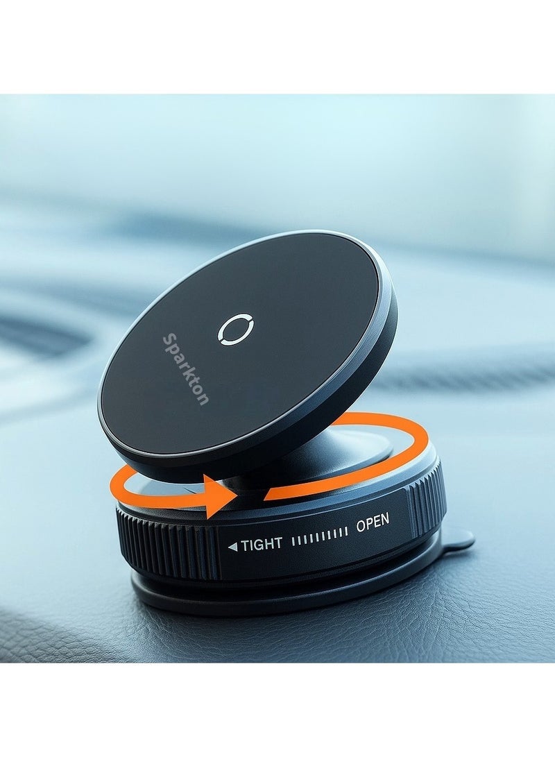 Sparkton 360° Rotating Magnetic Car Phone Holder Dashboard Mount Universal Foldable Mobile Stand for iPhone Samsung Strong Magnet Car Mount Hands-Free Driving Phone Dock Compact Auto Mobile Holder GPS Bracket Car Accessories for All Smartphones holder. - Image 1