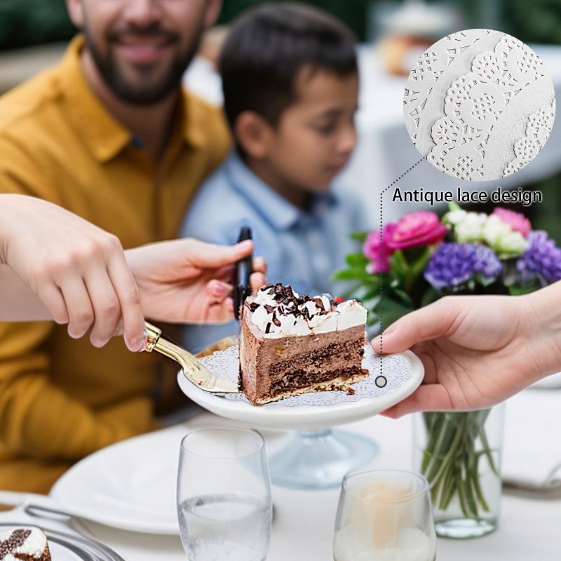 HAKSEN مجموعة 36 قطعة من الدوائر الورقية المزخرفة، عبوة 12 قطعة من كل من 6.5 بوصة، 8.5 بوصة، 10.5 بوصة لتزيين أدوات المائدة للأطعمة المخبوزة والمشوية والمقلية - Image 5
