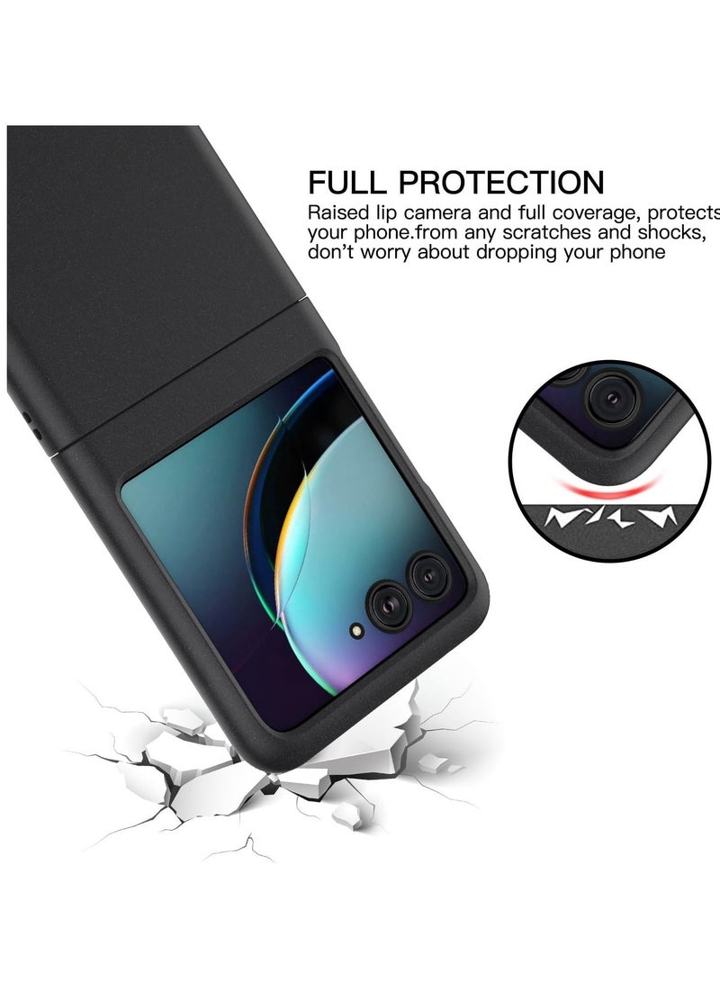 Y&D Slim Fit Moto Razr Plus 2023 Case, Frosted Feel Lightweight Shockproof Case Cover for Motorola Razr+ 5G&Razr40Ultra (Black, Wireless Charging Support) - Image 5