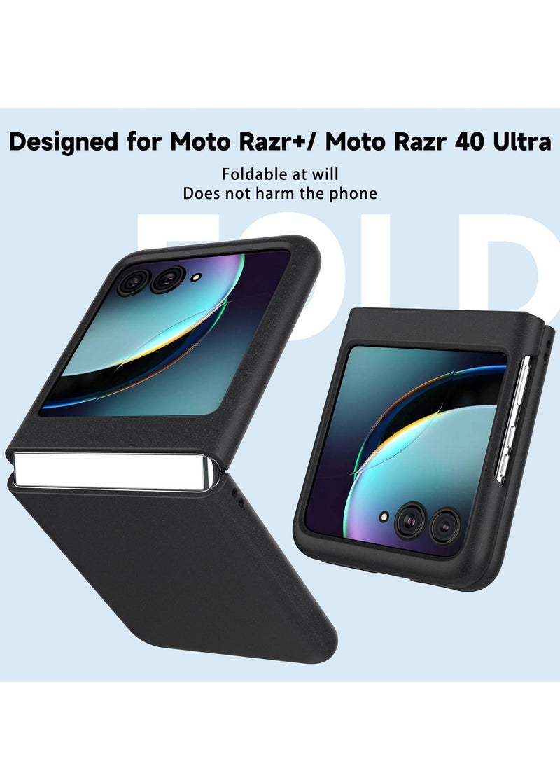 Y&D Slim Fit Moto Razr Plus 2023 Case, Frosted Feel Lightweight Shockproof Case Cover for Motorola Razr+ 5G&Razr40Ultra (Black, Wireless Charging Support) - Image 3