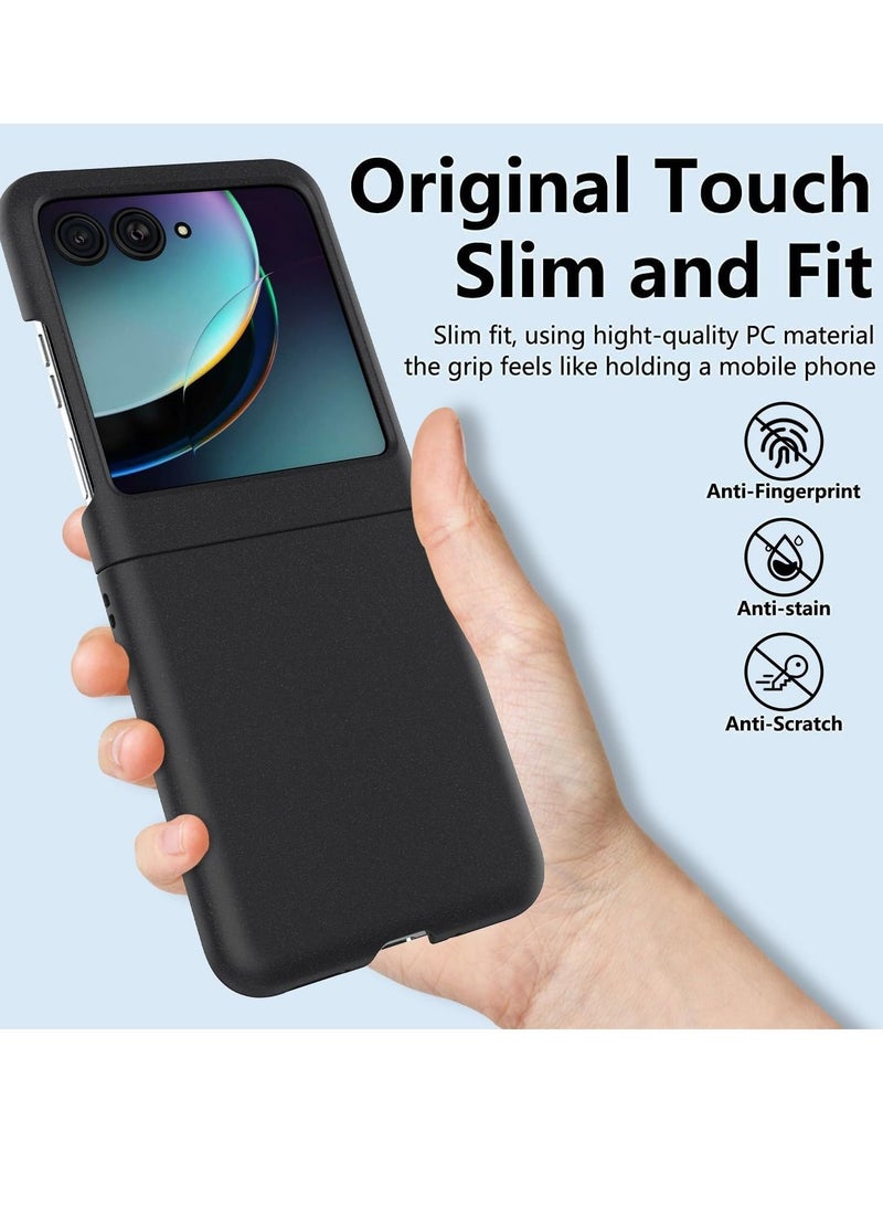 Y&D Slim Fit Moto Razr Plus 2023 Case, Frosted Feel Lightweight Shockproof Case Cover for Motorola Razr+ 5G&Razr40Ultra (Black, Wireless Charging Support) - Image 4
