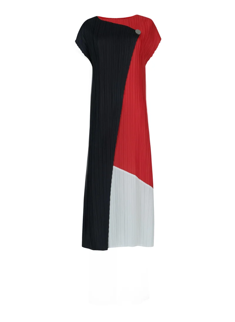 Leem  Colour-Block Plisse Dress for Women | Best Price UAE