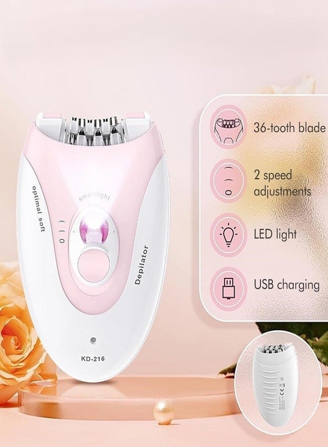 Keda Ladies Hair Removal Machine, Electric Hair Remover for Women,  Facial Epilator Shaver Trimmer Shaving Machine on Bikini, Face, Legs, Arms (Pink) - Image 2