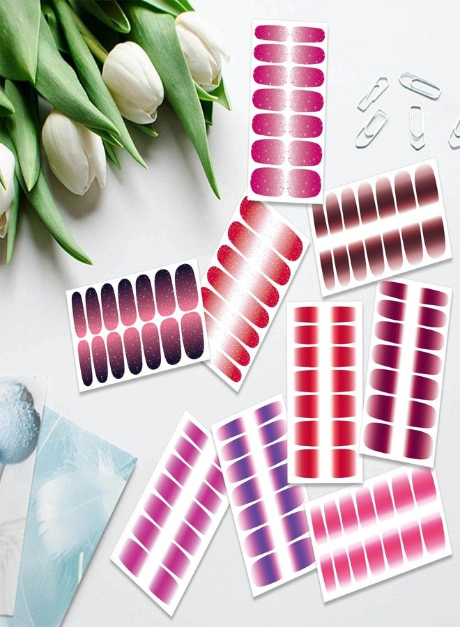 SILPECWEE 560 Pieces Red&Pink Nail Wraps for Women Solid Color Nail Polish Stickers Stick on Nail Polish Strips Gel Nail Strips Self Adhesive Fingernail Manicure Sticker Nails with Nail File - Image 4