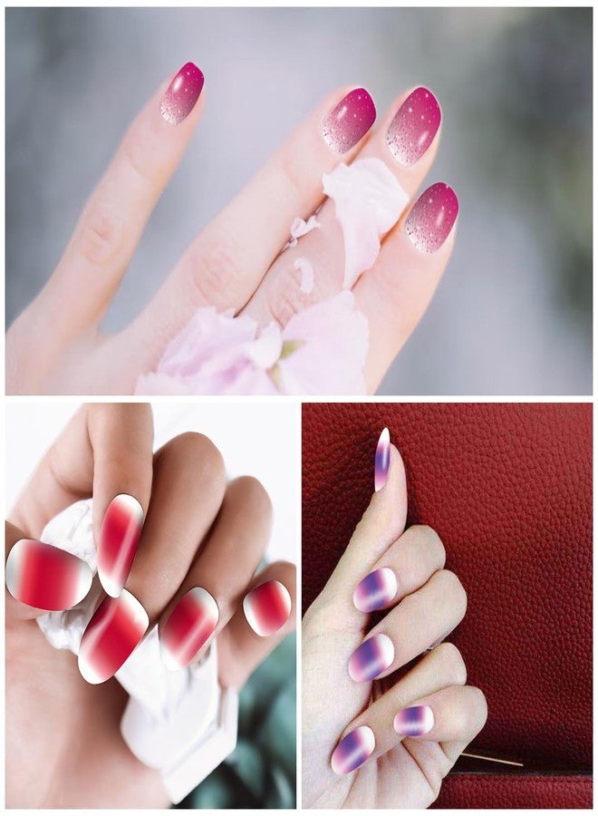 SILPECWEE 560 Pieces Red&Pink Nail Wraps for Women Solid Color Nail Polish Stickers Stick on Nail Polish Strips Gel Nail Strips Self Adhesive Fingernail Manicure Sticker Nails with Nail File - Image 5