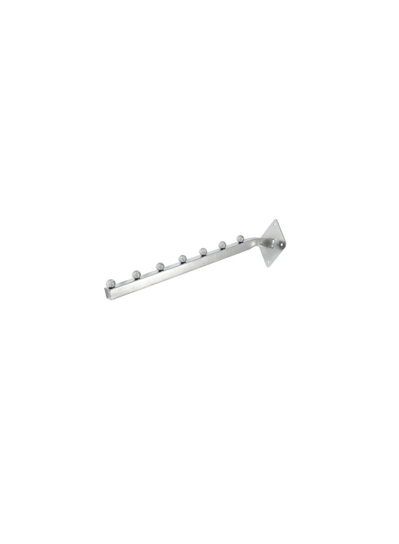Steel Cloth Slide 7 Balls Wall Hanger Silver - Image 3