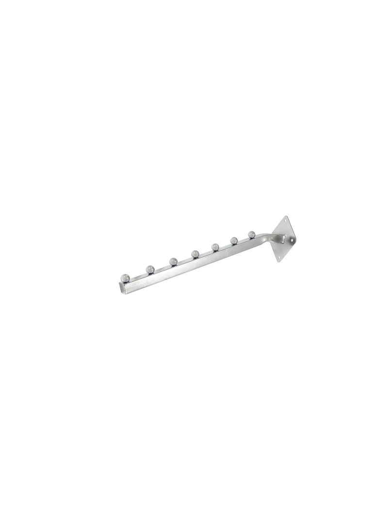 Steel Cloth Slide 7 Balls Wall Hanger Silver - Image 2