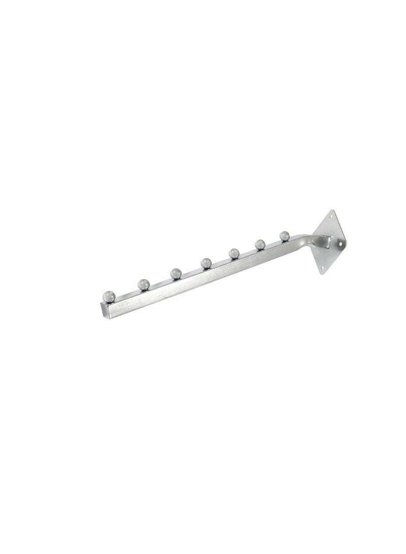 Steel Cloth Slide 7 Balls Wall Hanger Silver - Image 1