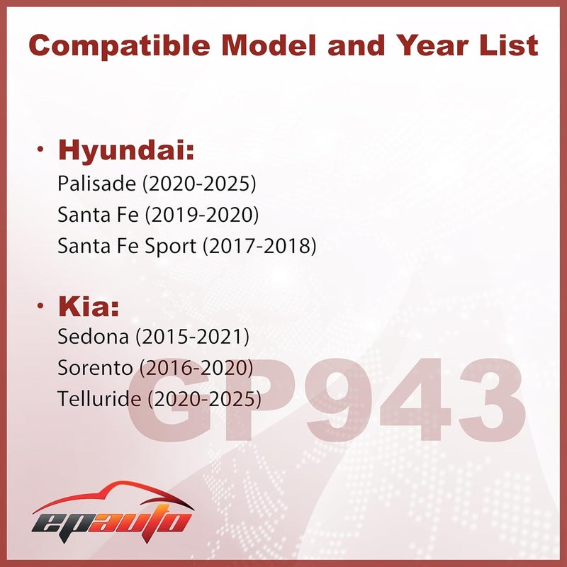 EPAuto GP943 (CA11943) Engine Air Filter, Replacement for Kia Telluride, Sorento, Sedona; Hyundai Palisade, Santa Fe - Fits Select Models 2015-2025 - Rigid Panel Filter for Engine Protection & Airflow - Image 2