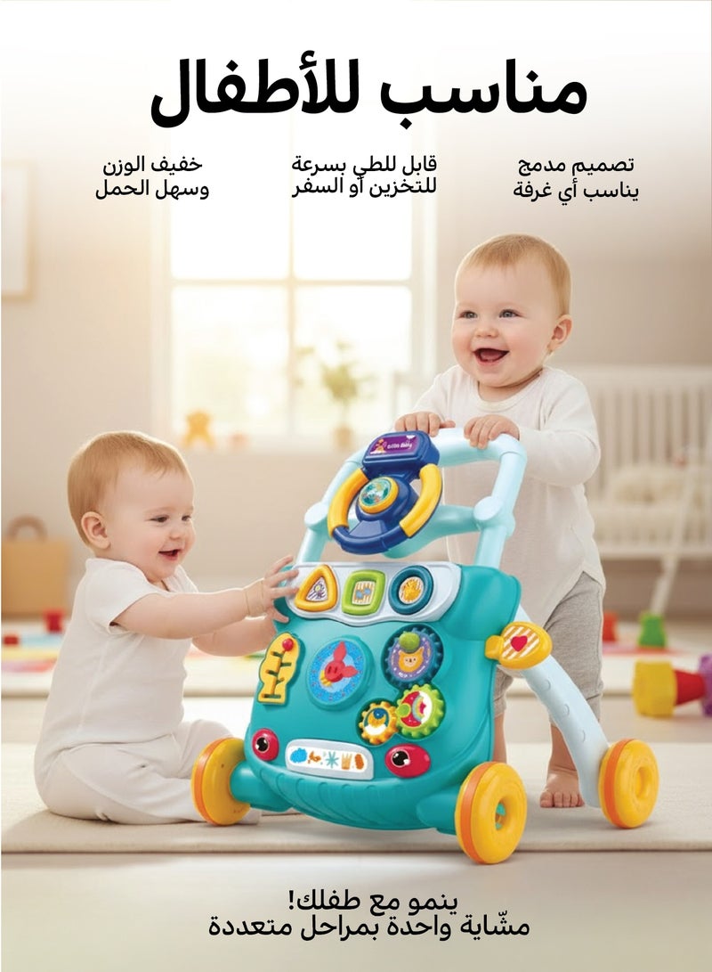 زينيث مشاية زينيتو ديسكفري - مركز أنشطة تفاعلي (موسيقى، أضواء، ألعاب) | قابلة للطي، عجلات قوية، ارتفاع قابل للتعديل - متعددة الألوان للرضع والأطفال - Image 2