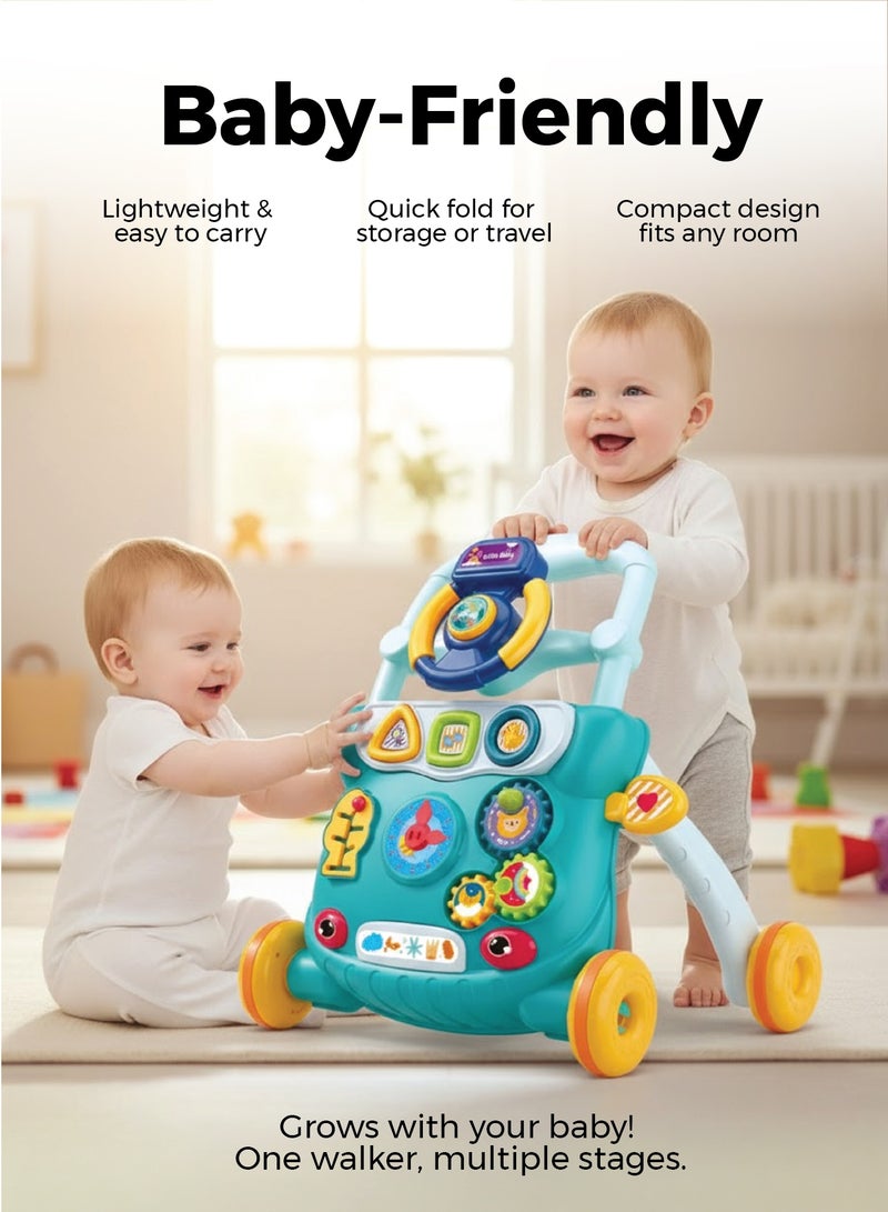 زينيث مشاية زينيتو ديسكفري - مركز أنشطة تفاعلي (موسيقى، أضواء، ألعاب) | قابلة للطي، عجلات قوية، ارتفاع قابل للتعديل - متعددة الألوان للرضع والأطفال - Image 3