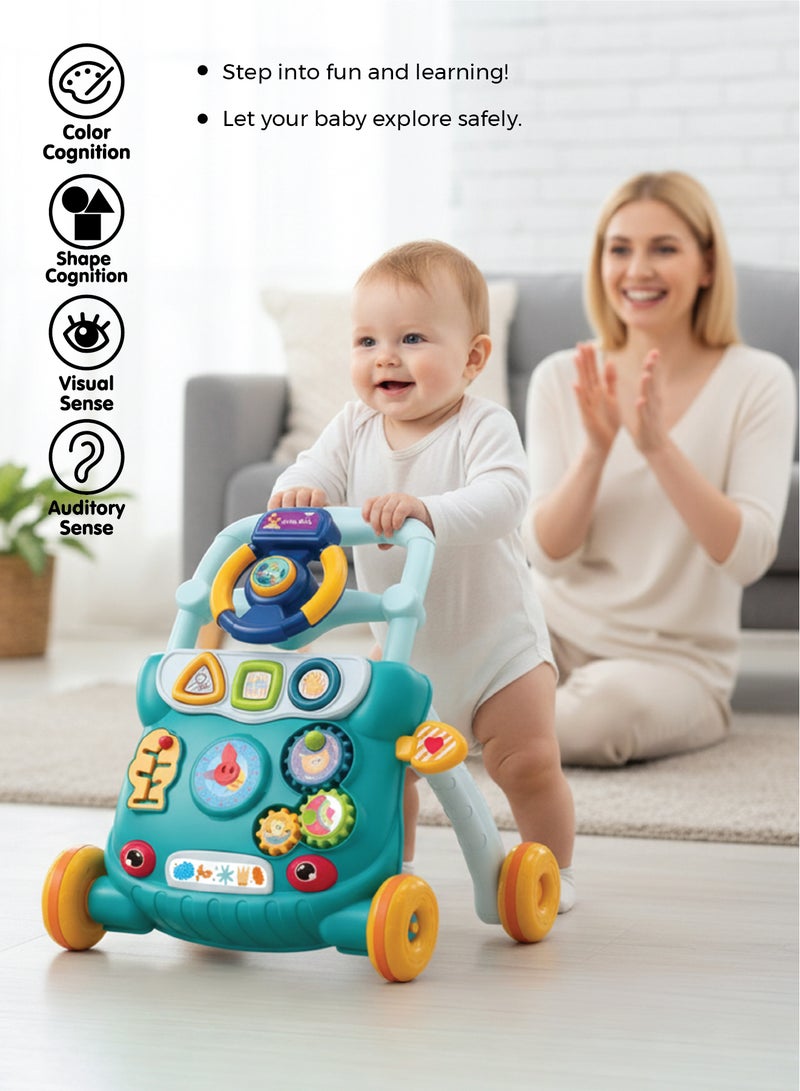 زينيث مشاية زينيتو ديسكفري - مركز أنشطة تفاعلي (موسيقى، أضواء، ألعاب) | قابلة للطي، عجلات قوية، ارتفاع قابل للتعديل - متعددة الألوان للرضع والأطفال - Image 5