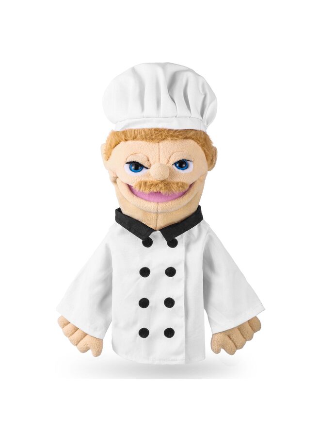 دمى يدوية للعب الأدوار، ألعاب يدوية محشوة، دمى للأطفال بفم متحرك، سرد القصص، اللعب التخيلي، التدريس لمرحلة ما قبل المدرسة (الطاهي) - Image 2