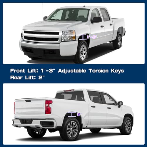 GSTP 3" Front and Rear Suspension Lift Kit Compatible With Chevy Silverado GMC Sierra 1500 4X4 4WD 1999-2007- Leveling Lift Kits with Strut Spacer and Shock Extenders - Image 4