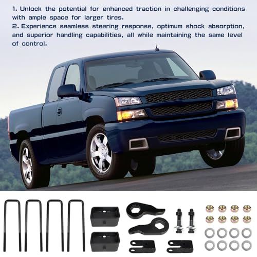 GSTP 3" Front and Rear Suspension Lift Kit Compatible With Chevy Silverado GMC Sierra 1500 4X4 4WD 1999-2007- Leveling Lift Kits with Strut Spacer and Shock Extenders - Image 5
