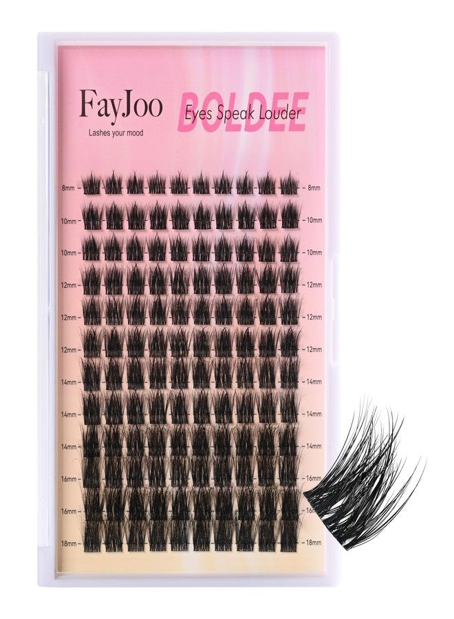 FayJoo Volume & Soft Eyelash Clusters,C Curl Individual Lashes with 0.05mm Ultra-Thin Band, 8-18mm DIY Home Salon Thick Lash Extension, Reusable, Bold Glam for Daily Life or Events,FayJoo BOLDEE 13 Lash Only - Image 1