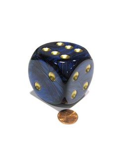 Chessex Scarab 50Mm Huge Large D6 Chessex Dice 1 Piece Royal Blue With Gold Pips  - Image 3