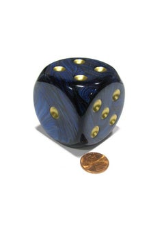 Chessex Scarab 50Mm Huge Large D6 Chessex Dice 1 Piece Royal Blue With Gold Pips  - Image 2