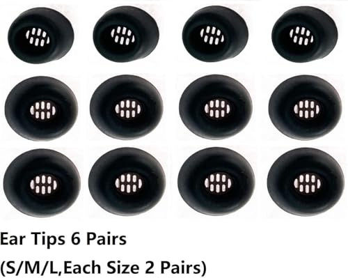 BLLQ Replacement Ear Tips Compatible with Sound core by ANK er Liberty 4 NC, Silicone Ear Buds Ear Cap Ear Plug Eartips Replacement for Liberty4NC 3 Size 6 Pairs,Black 6PB126 - Image 3