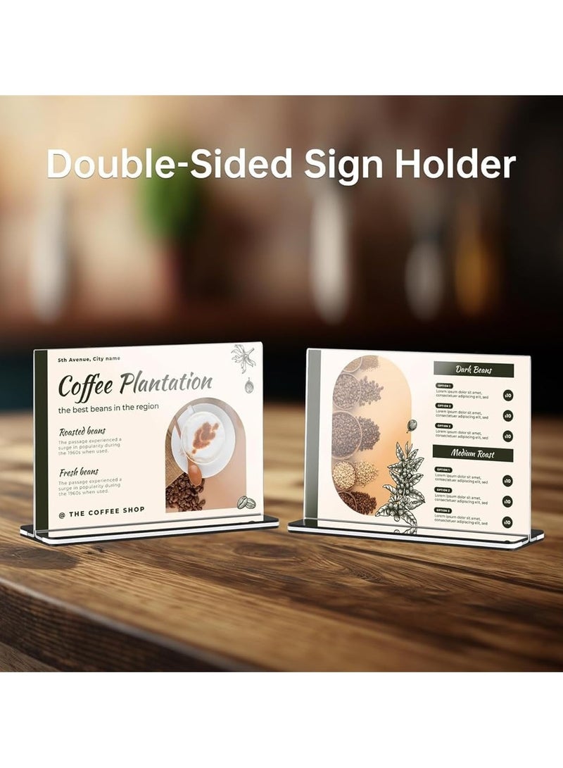 TPGP Acrylic Sign Holder A4, Double Sided Clear Display Stand Table Top Sign Paper Holder, Vertical Menu Flyer Holder, Plastic Sign Frame for Stores, Restaurants, Hotels, Office (11.4x8.2 Inch, 6 Pack) - Image 4