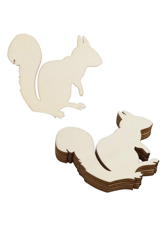Newbested 48 Pack Unfinished Wooden Woodland Forest Animal Life Cutouts,Bear,Fox,Elephant,Rabbit,Squirrel,Horse,Rhinoceros,Owl Shapes Model For Home Decor Ornament,Diy Craft Art Project(6 Pcs/Shape) - Image 3