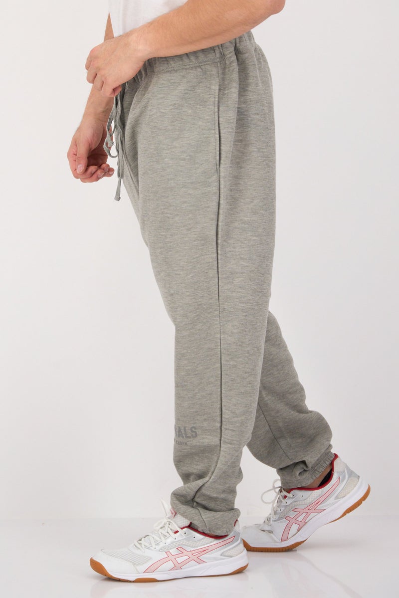 Originals by Brooklyn Cloth Men Regular Fit Drawstring Brand Logo Jogger Pants, Grey - Image 2