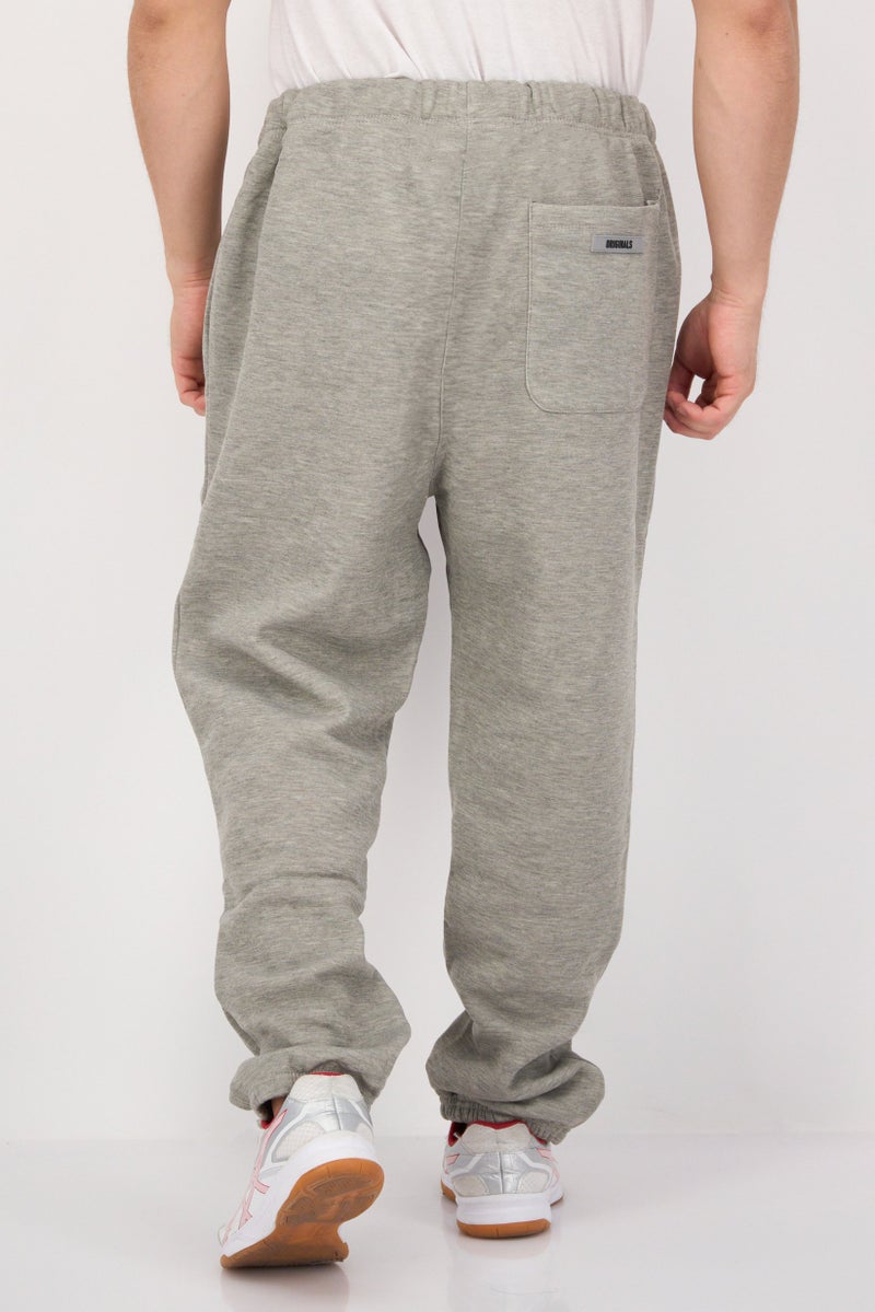 Originals by Brooklyn Cloth Men Regular Fit Drawstring Brand Logo Jogger Pants, Grey - Image 3