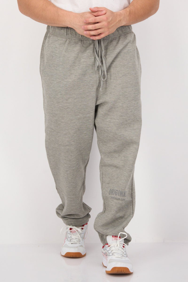 Originals by Brooklyn Cloth Men Regular Fit Drawstring Brand Logo Jogger Pants, Grey - Image 1