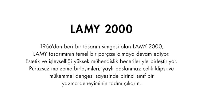 LAMY Black 2000 Fountain Pen with 14ct Platinumcoated Gold Fine Nib L01F - Image 3