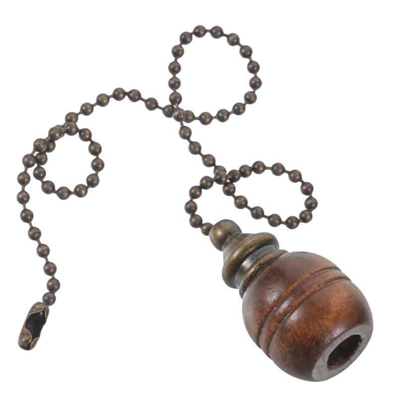 Retro Wood Ball Pull Chain For Ceiling Fan And Light Fixtures Durable Flexible Design - Image 2