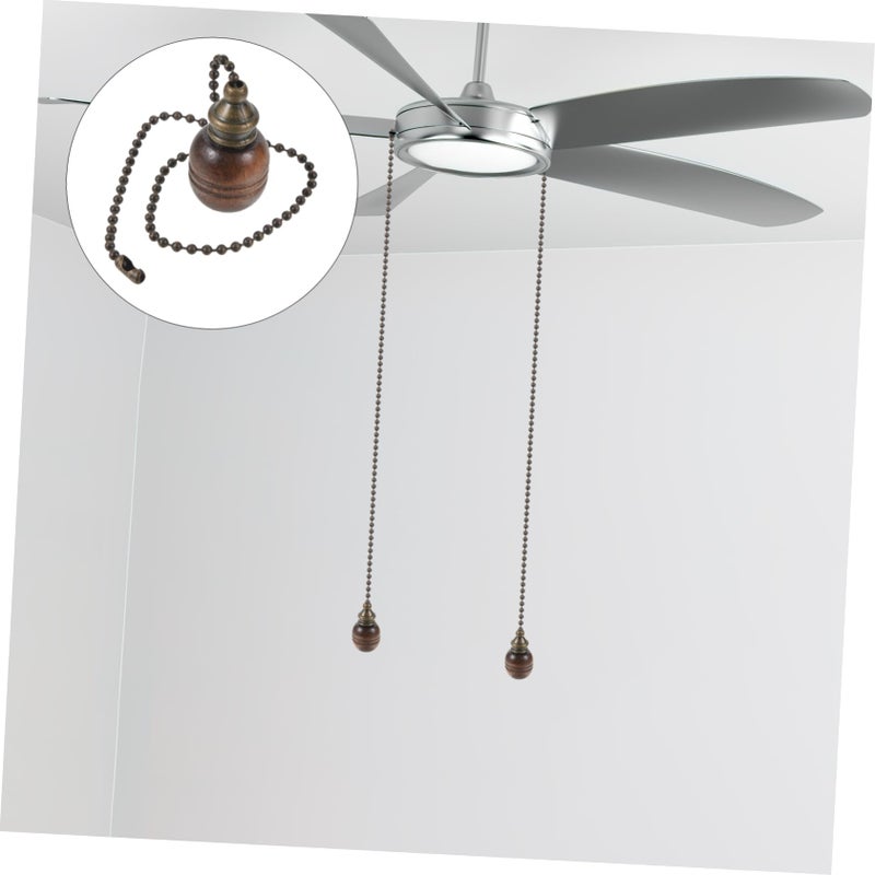 Retro Wood Ball Pull Chain For Ceiling Fan And Light Fixtures Durable Flexible Design - Image 5