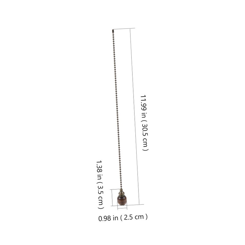 Retro Wood Ball Pull Chain For Ceiling Fan And Light Fixtures Durable Flexible Design - Image 4