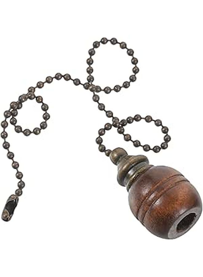 Retro Wood Ball Pull Chain For Ceiling Fan And Light Fixtures Durable Flexible Design - Image 1