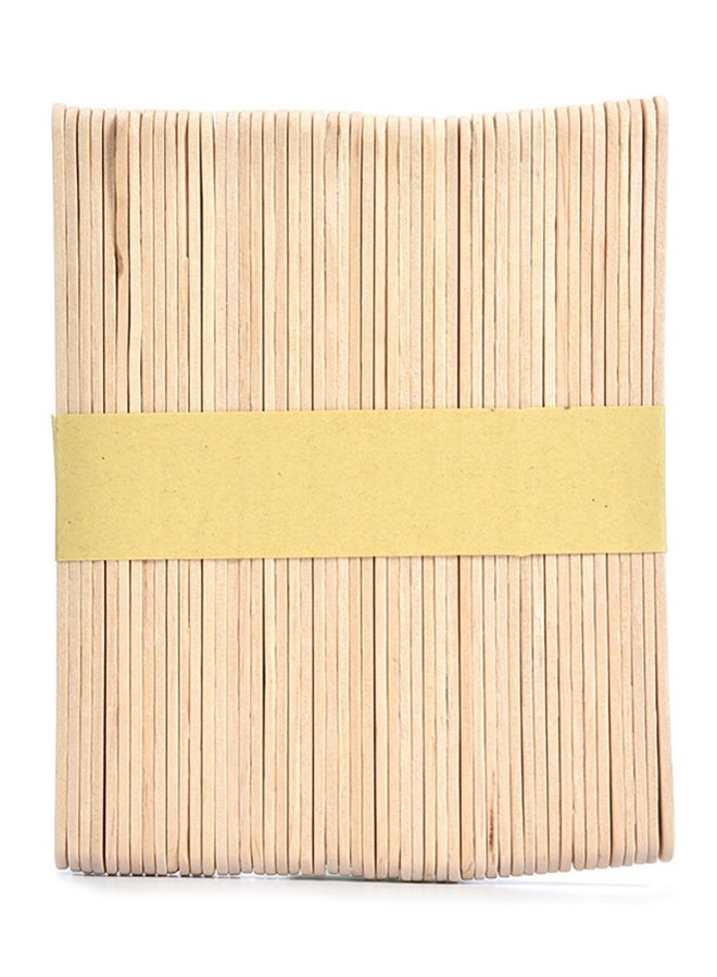 CYTHERIA 50-Piece Wooden Ice Cream Popsicle Stick Beige 125mm  - Image 2