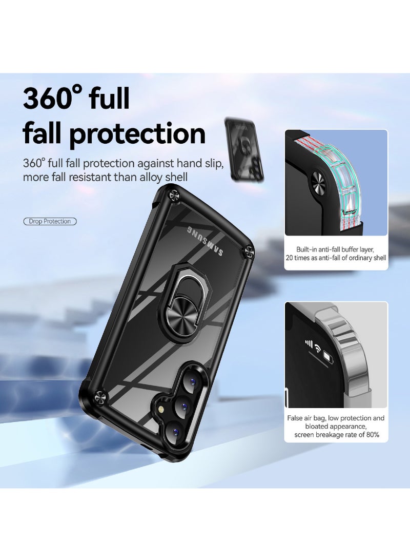 Rock Pow Heavy Duty Acrylic Protective Case with Magnetic Kickstand for Samsung Galaxy S24 PLUS - BLACK - Image 5