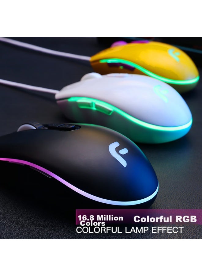 Dearmo F17s Wired Gaming Mouse, Mechanical Mouse, E-sports Rgb Mouse, Macro-definable Mouse, Laptop Mouse, Extreme Black, 4200dpi - Image 3