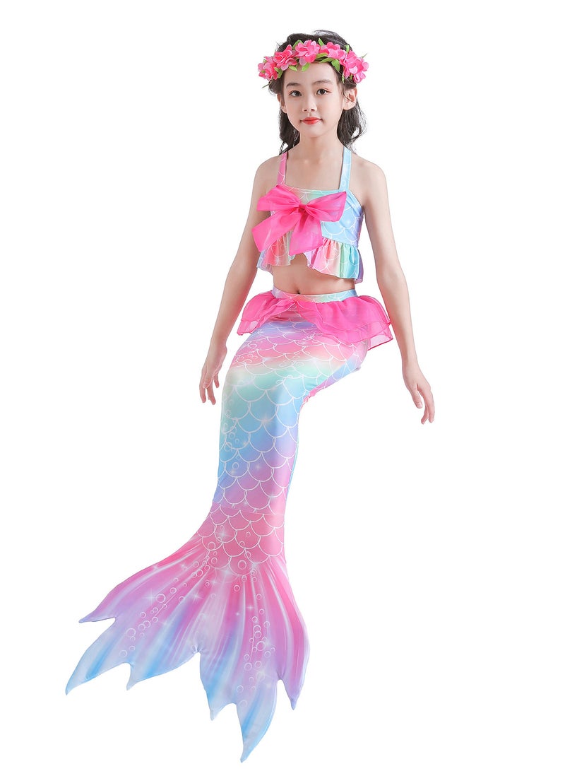 AUTOYSUR Mermaid Tail Sets Mermaid Costume Girls Swimwear Mermaid Tail Swimwear,Bikini Sets,Mermaid Costume Swimsuits for Kids - Image 3