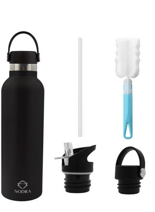 Stainless Steel Bottle, Double Wall Insulated Insulated Heat and Cold Retention, Leak Proof with 2 Caps and Cleaning Brush 750ml - pzsku/Z584E0A40F8954D21695BZ/45/_/1689640333/7c59fd91-9495-45c7-a4bd-e0c703b538f7