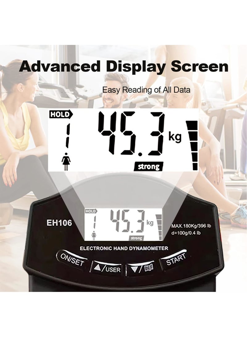 Barakah Digital Grip Strengthener, Grip Strength Measurement, Hand Trainer, Hand Grip Counter, Hand Strength Training Device, for Forearm Training Crossfit Weightlifting Finger Power 268Lb / 120 Kg - Image 2