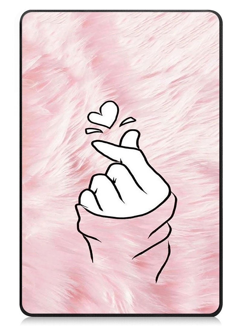 Theodor Protective Flip Case For Samsung Galaxy Tab S9 FE With Trifold Stand Auto Wake Sleep Shockproof Cover Snap Love Pink - Image 1