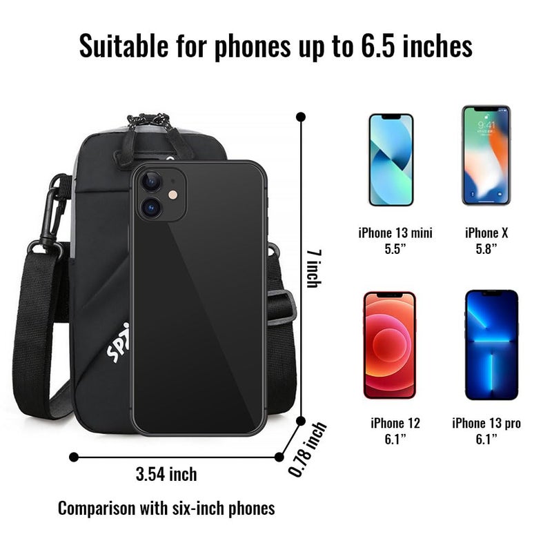 Optifit ® Armband for Mobile Phone Running with Detachable Strap and Keychain, Waterproof Multi Mini Sling Bag, Reflective Phone Bag for iPhone 14, 13, Large capacity Arm Band for Within 7in 's Mobile - Image 2